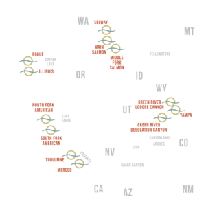 Map of the majestic rivers of the west - ARTA River Trips