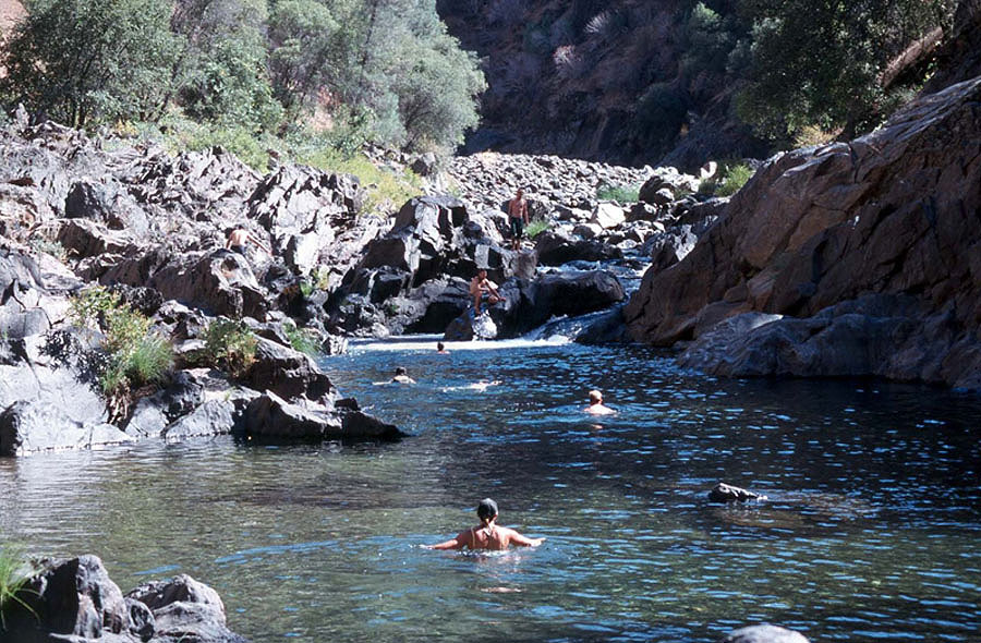 Swimming in the Clavey River along the Tuolumne River