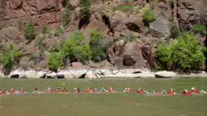 A group gets to know each other in the Green River in Dinosaur National Monument