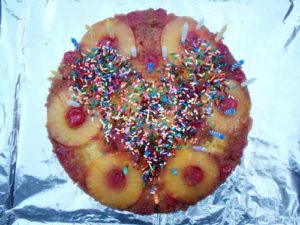 Pineapple upside down cake success along the Rogue River