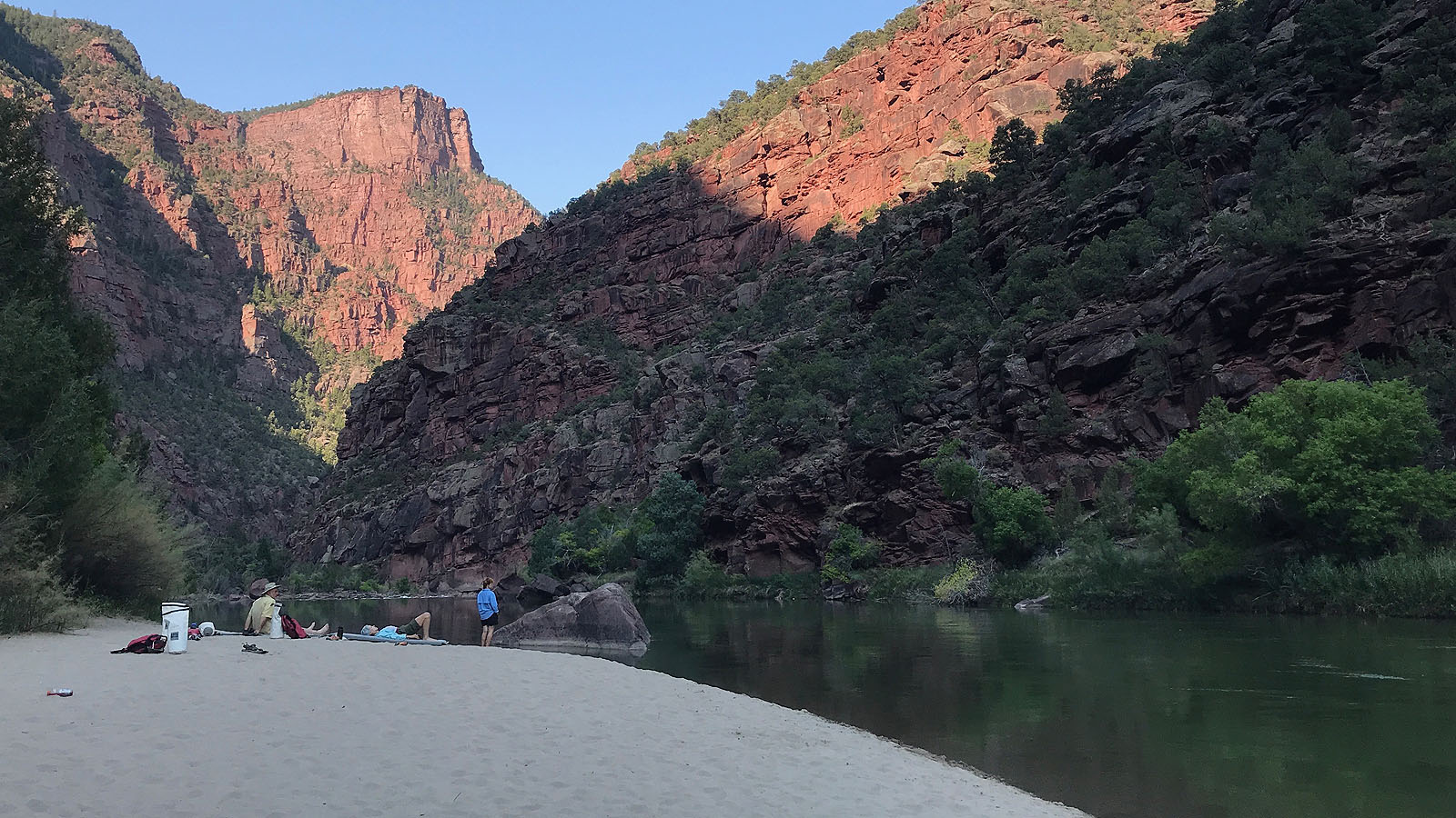 Enjoying some beach time along the Green River in Dinosaur National Monument