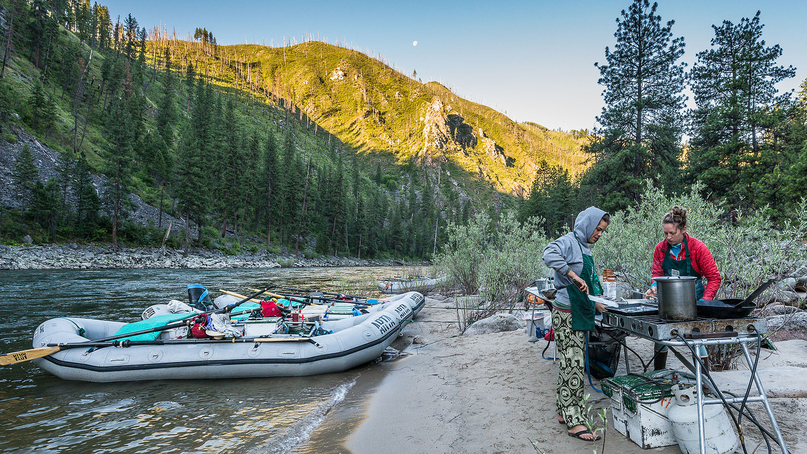 Camping along the banks of the Main Salmon River in Idaho