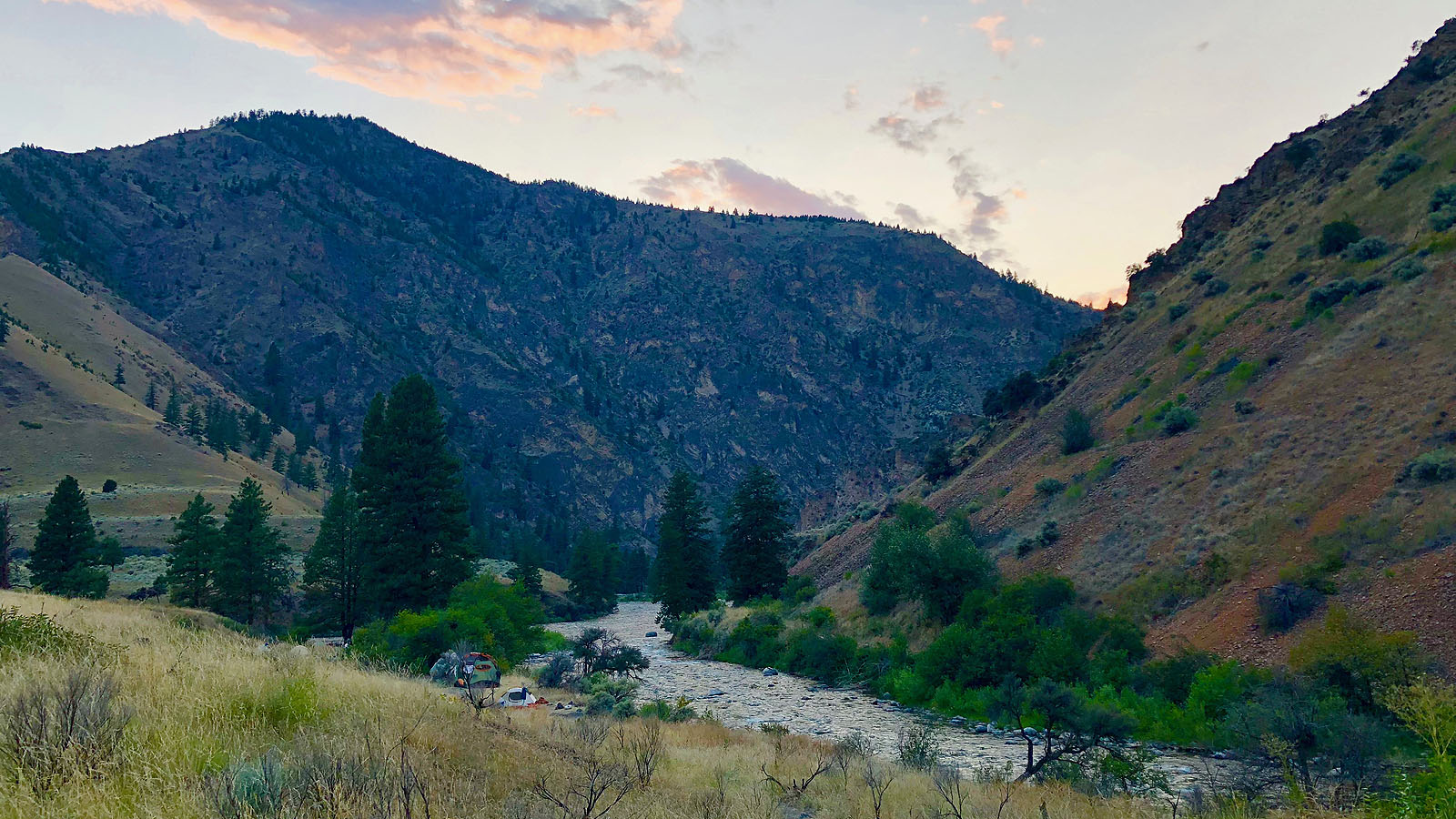 River camp along the Middle Fork of the Salmon River in Idaho