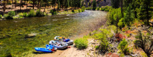 Rafts on the Middle Fork of the Salmon River in Idaho