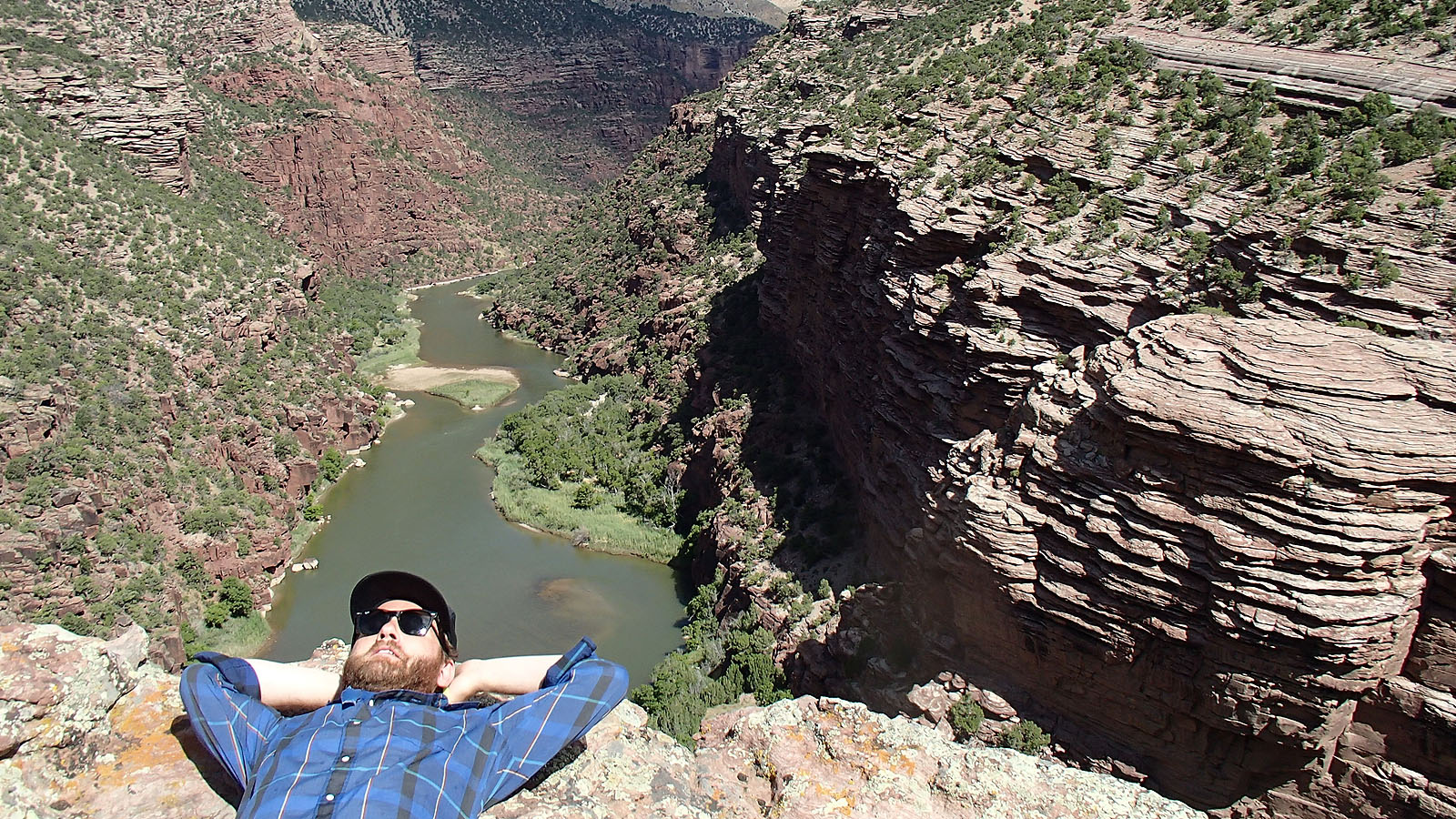 Chilling on the Limestone hike overlooking the Green River in Dinosaur National Monument
