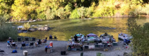 A campsite along the wild and scenic Rogue River in Oregon