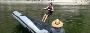 Flipping practice on the river