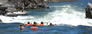 Swimming a rapid on the Rogue RIver
