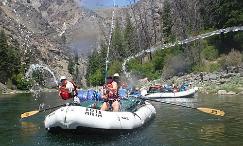 Getting splashed on the river with a Stream Machine