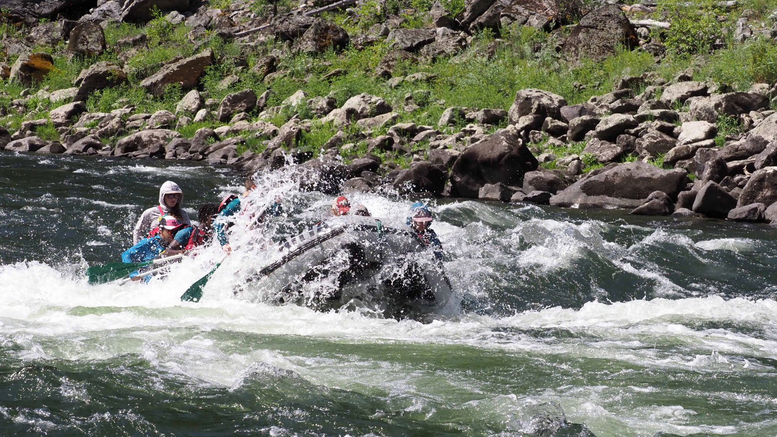 A raft on the Main Salmon in Idaho with ARTA River Trips