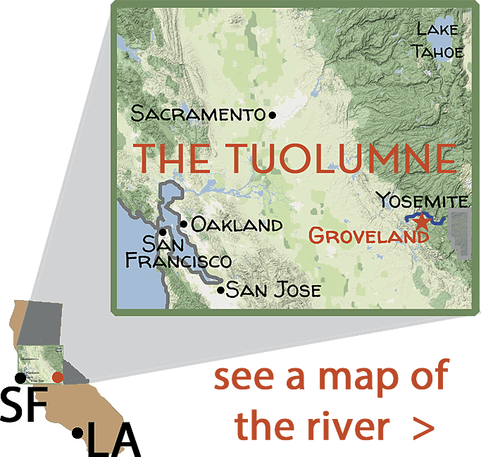 Map of the Tuolumne River