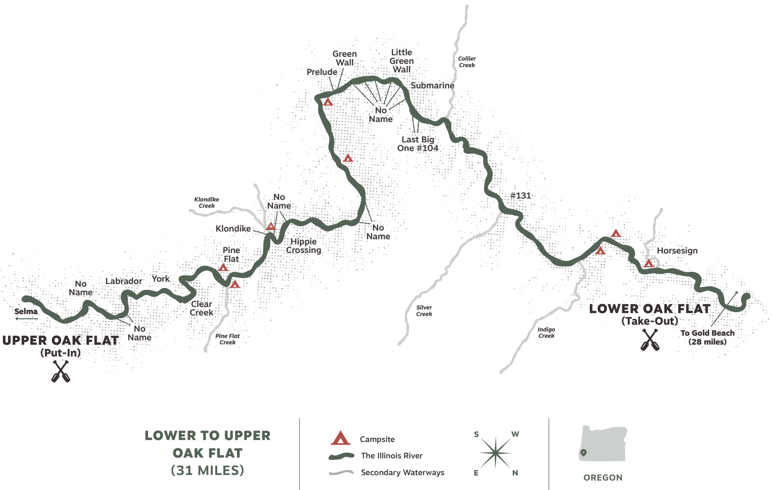 Map of the Illinois River in Oregon