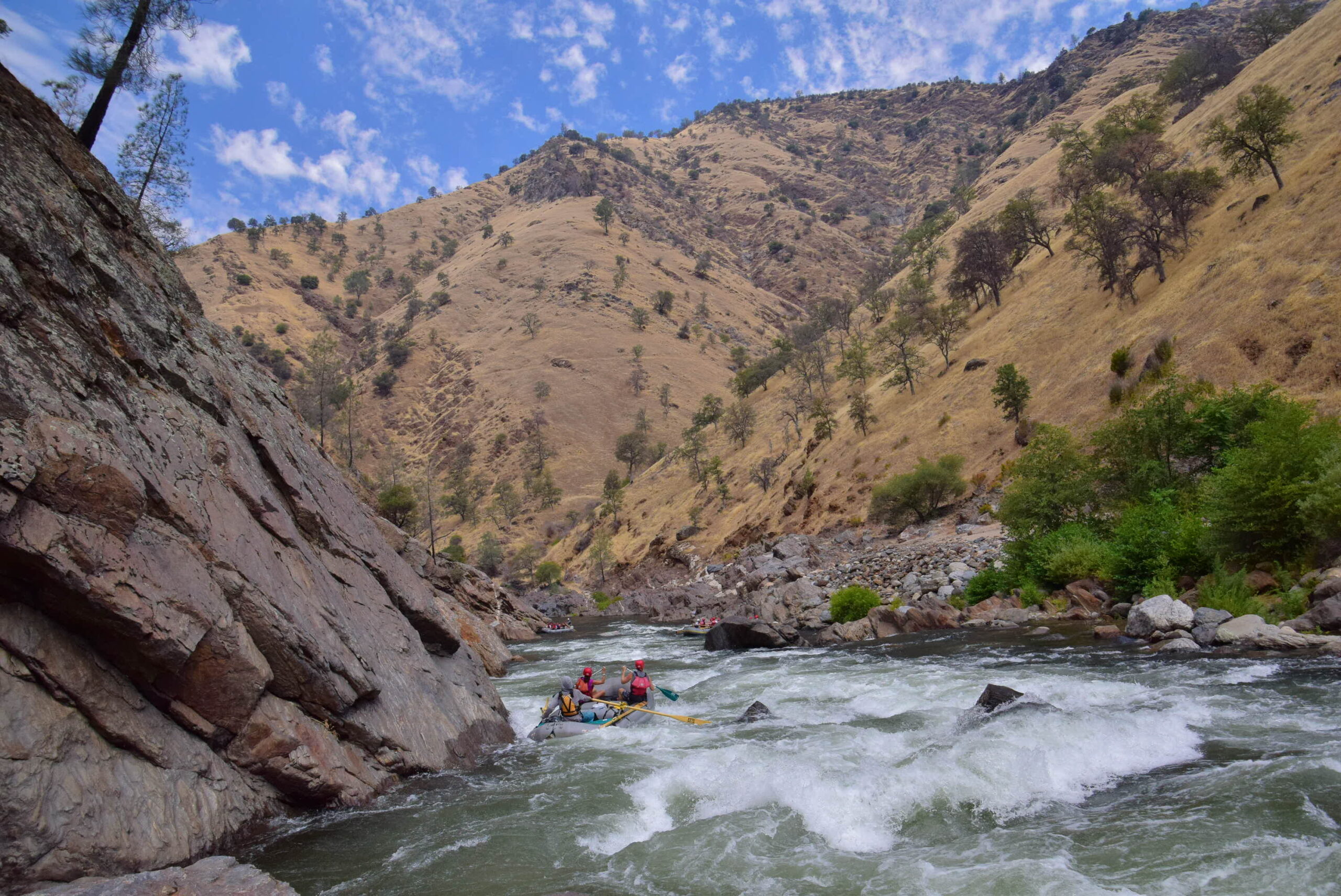 The scenic tuolumne on a blue sky day