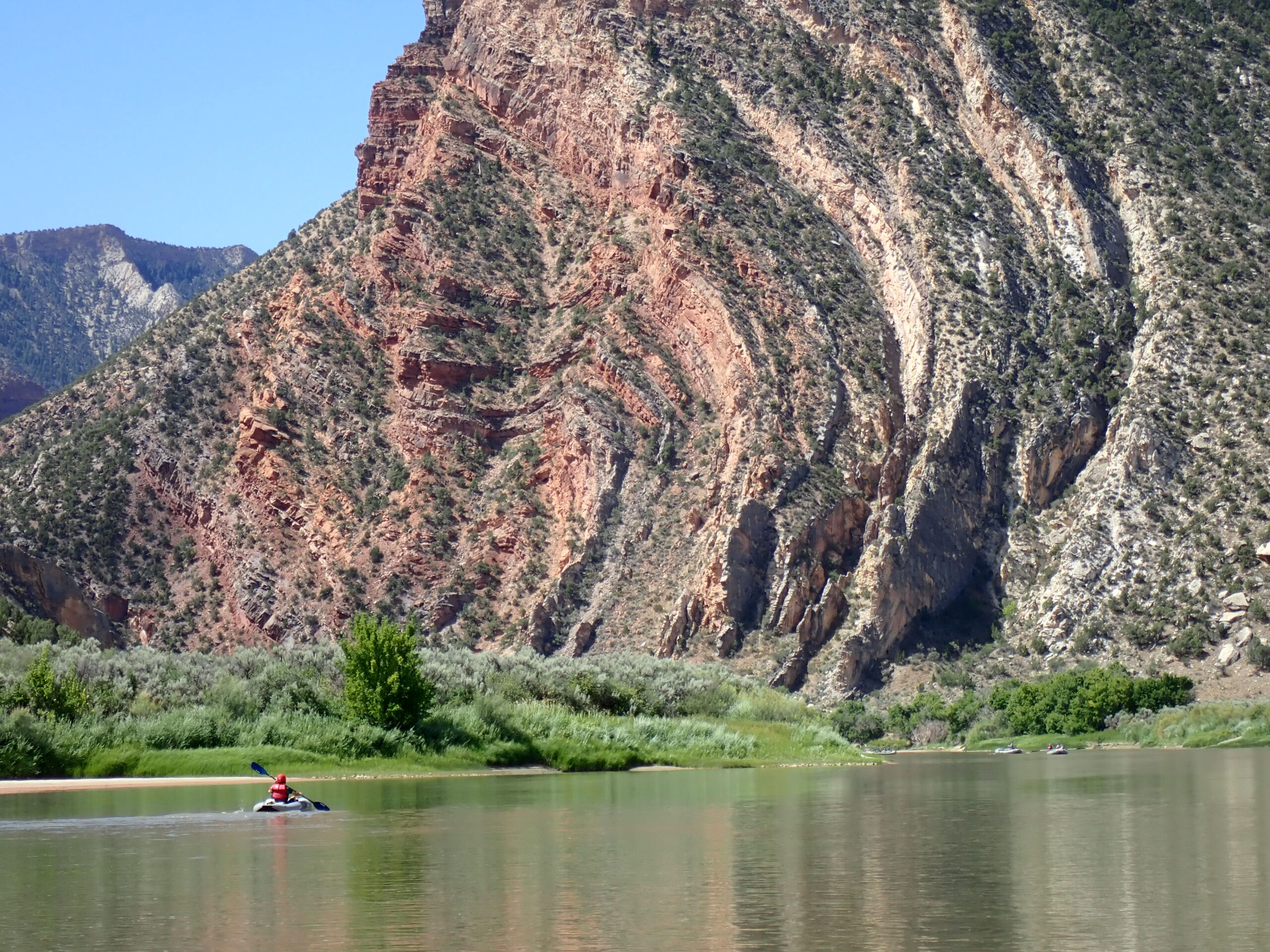 a boat on the green river during a gates of lodore rafting trip