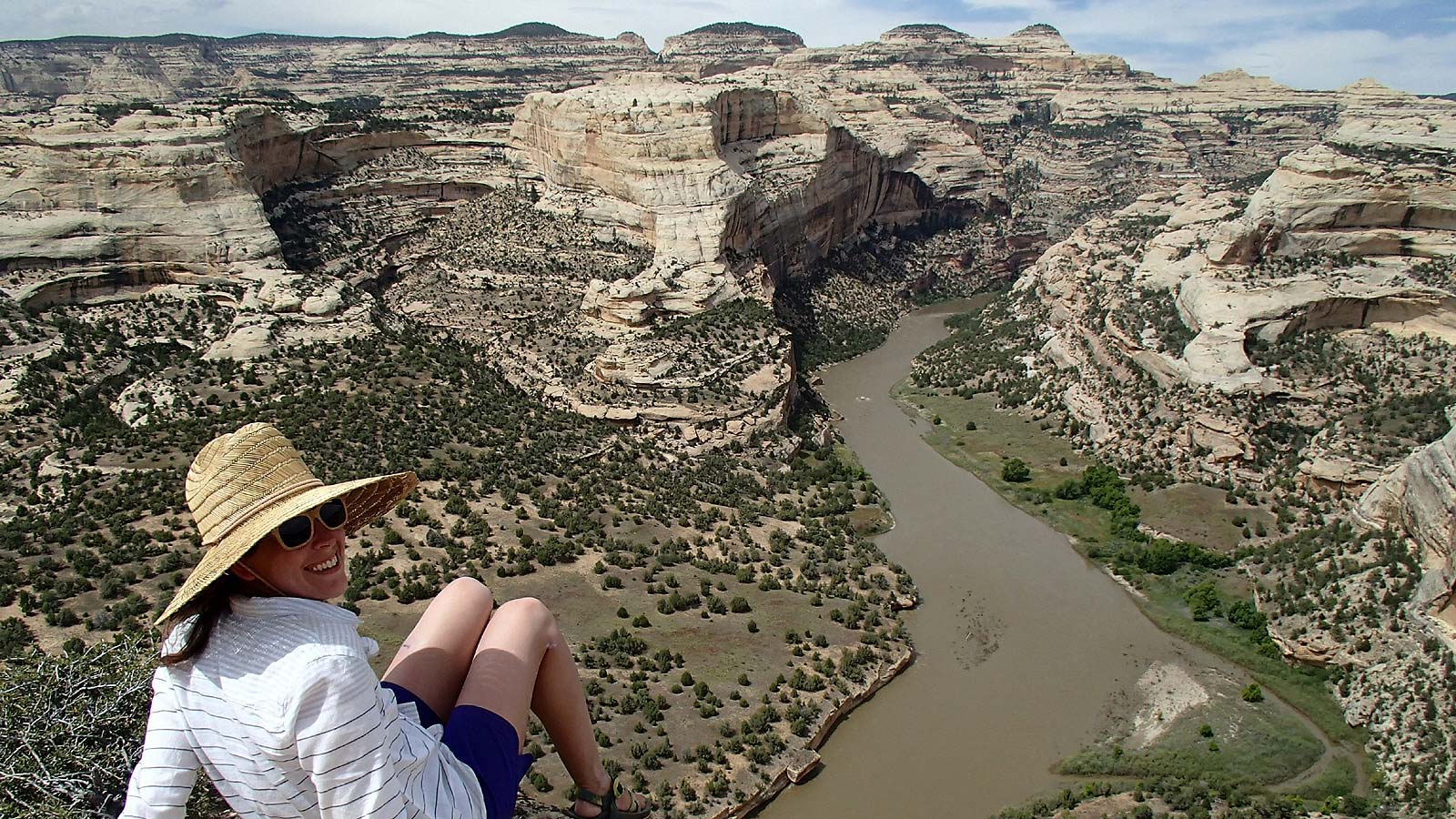 women looking over the Yampa river