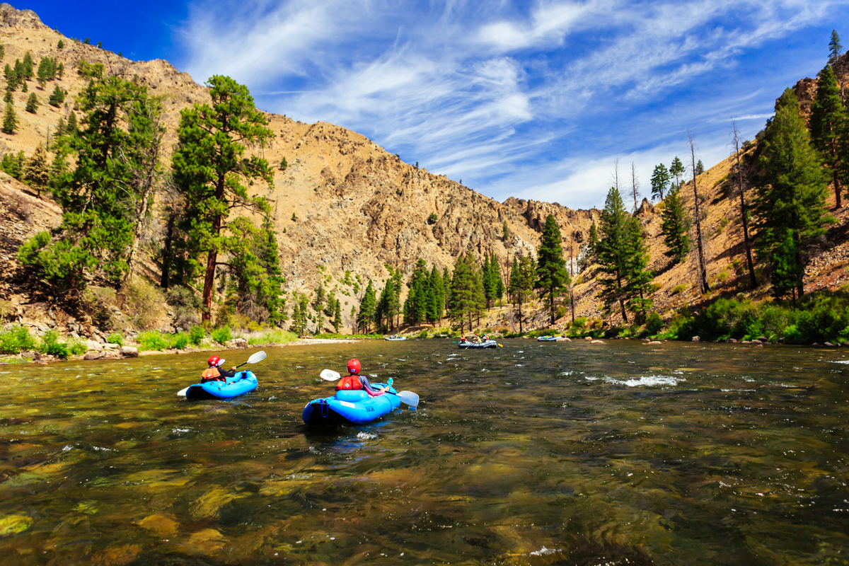 2 Duckies and Rafts on the Middle Fork Salmon